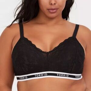 Torrid Black Lace Bralette with Logo Band size 3